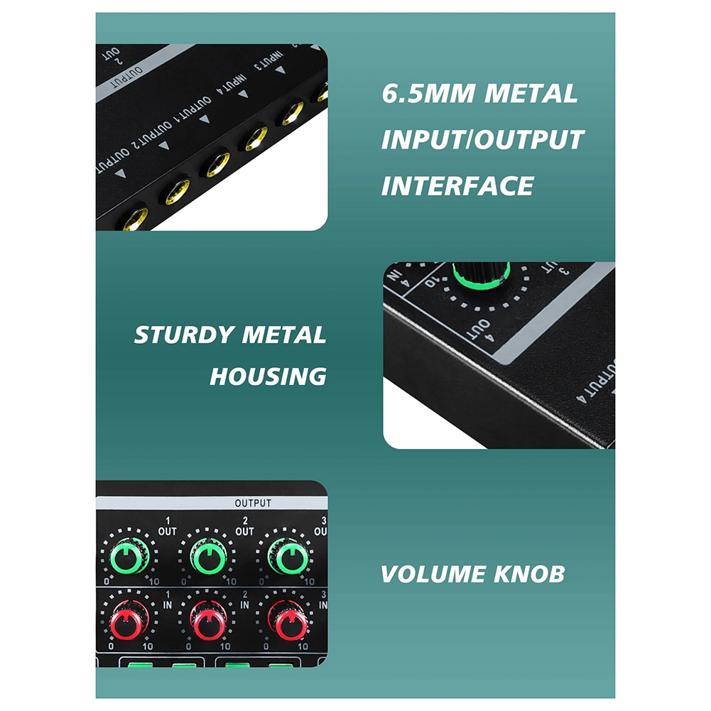 (MEOF] -LQ04 4-Channel Mixer 4 - Audio Interface ulasan dan harga