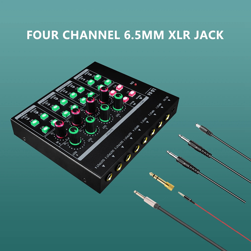 (MEOF] -LQ04 4-Channel Mixer 4 - Audio Interface ulasan dan harga