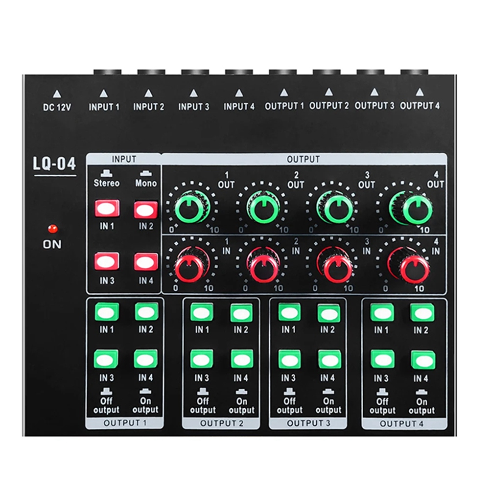(MEOF] -LQ04 4-Channel Mixer 4 - Audio Interface ulasan dan harga