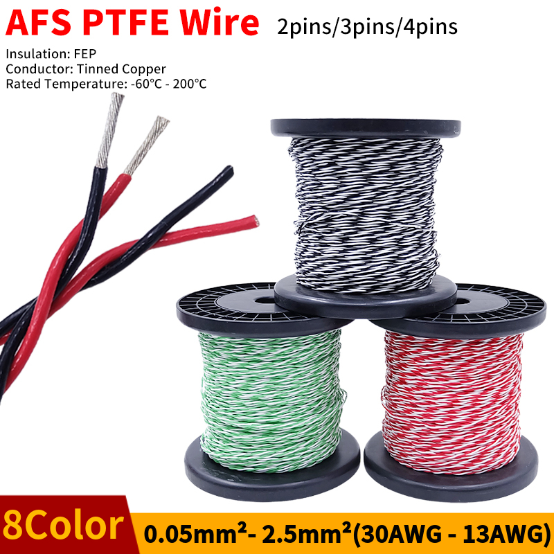 PTFE Wire AFS200 2pins 26/25/2 - Audio Jumper Wire ulasan dan harga