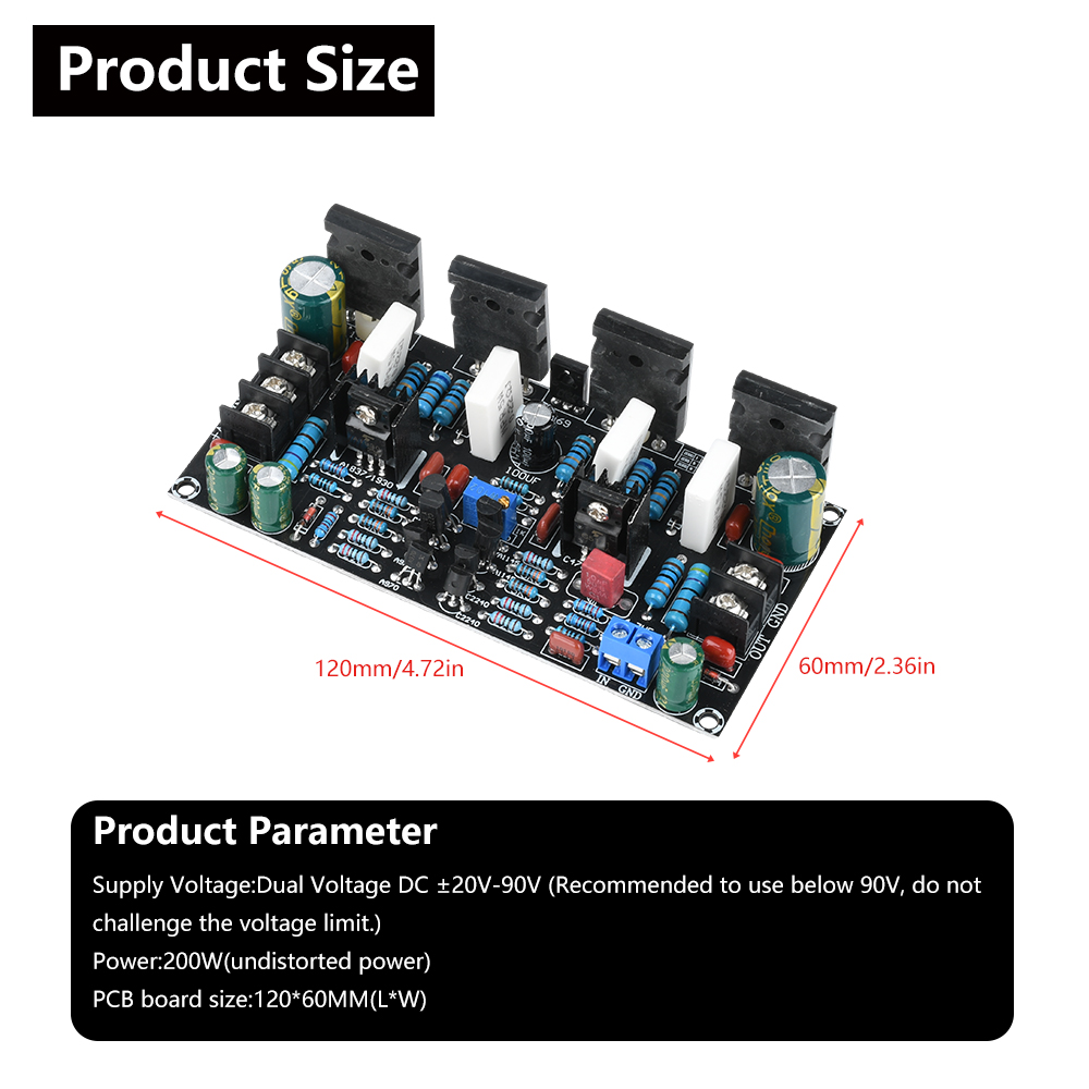 200W Amplifier Board DC 20V-90 - Volume Control Board ulasan dan harga