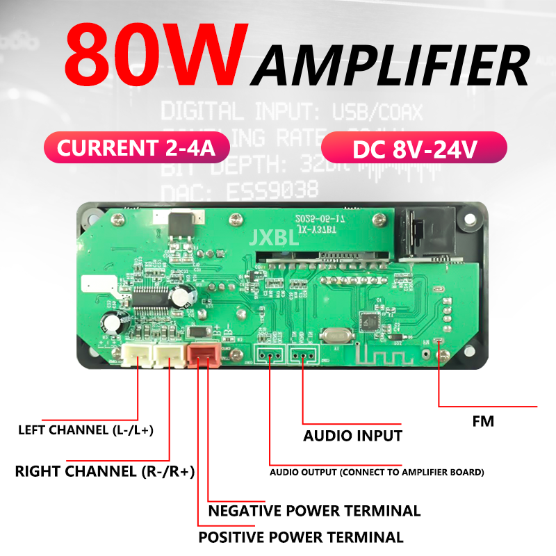 80W Bluetooth 5.0 MP3 Decoder  - Dac Board ulasan dan harga